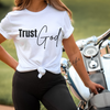 Bella Canvas White Crew Neck T-Shirt with 'Trust God' Inspirational Design (Unisex)