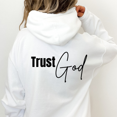 Trust God | White | Mental Health | Unisex | Inspiration | Drawstring Hoodie